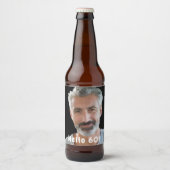 60ste verjaardagsfoto hallo 60 jongens mannen bier etiket (Voorkant)