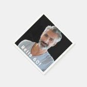 60ste verjaardagsfoto hallo 60 jongens mannen servet (Hoek)