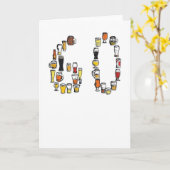 60ste verjaardagskaart, bierkaart kaart (Gele Bloem)