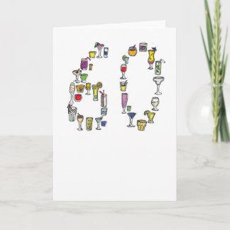 60ste verjaardagskaart, cocktails kaart