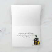 60ste verjaardagskaart met een vorkheftruck kaart (Binnen)