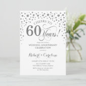 60ste verjaardagsviering - Zilver Wit Kaart (Staand voorkant)