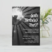 60ste verlichting feest Disco Bal Kaart (Staand voorkant)