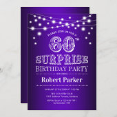 60ste Verrassingsverjaardag - Paarse Wit Kaart (Voorkant / Achterkant)