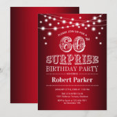 60ste Verrassingsverjaardag - Zwart Rood Wit Kaart (Voorkant / Achterkant)