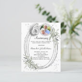 60ste zilveren bruiloft diamanten foto uitnodiging (Staand voorkant)