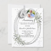 60ste zilveren bruiloft diamanten foto uitnodiging (Voorkant)