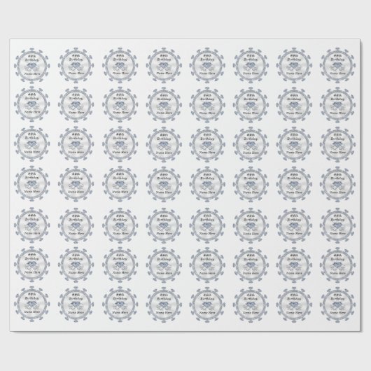 60th, 75th, 100th Diamond Wrapping Paper, Roll Cadeaupapier (Vlak)