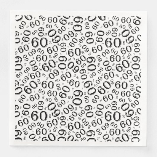 60th Age Random Number Pattern Black/White Servet (Voorkant)