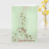 60th Anniversary Lily of the Valley Kaart (Gele Bloem)