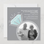 60th Anniversary Party Diamond Ring nu dan Foto Kaart (Achterkant)