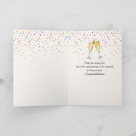 60th Anniversary Party Wine Bottle and Two Glasses Kaart (Binnen)