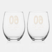 60th Anniversary Personalized Wijnglas Zonder Voet (Achterkant)