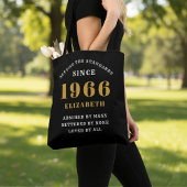 60th Birthday 1966 Black Gold For Her Personalized Tote Bag