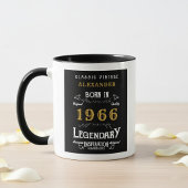 60th Birthday 1966 Legend Retro Black Personalized Mok