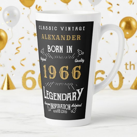 60th Birthday 1966 Legendary Retro Latte Mok