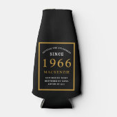 60th Birthday 1966 Name Elegant Chic Black Gold Flesjeskoeler (Voorkant)