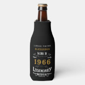 60th Birthday 1966 Name Legend Chic Black Gold Flesjeskoeler (Fles Voorkant)