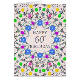 60th Birthday Abstract Flowers