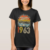 60th Birthday Awesome Since September 1963 T-shirt (Voorkant)