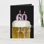 60th Birthday Beer Kaart (Voorkant)