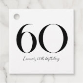 60th Birthday Black and White Bedankjes Labels (Voorkant)