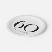 60th Birthday Black and White Papieren Bordje (Gekanteld)