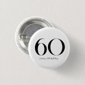 60th Birthday Black and White Ronde Button 3,2 Cm (Voorkant /achterkant)