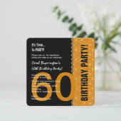 60th Birthday Black en Gold met Lace V02 Kaart (Staand voorkant)