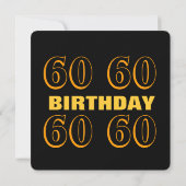 60th Birthday Black en Gold met Lace V02 Kaart (Achterkant)