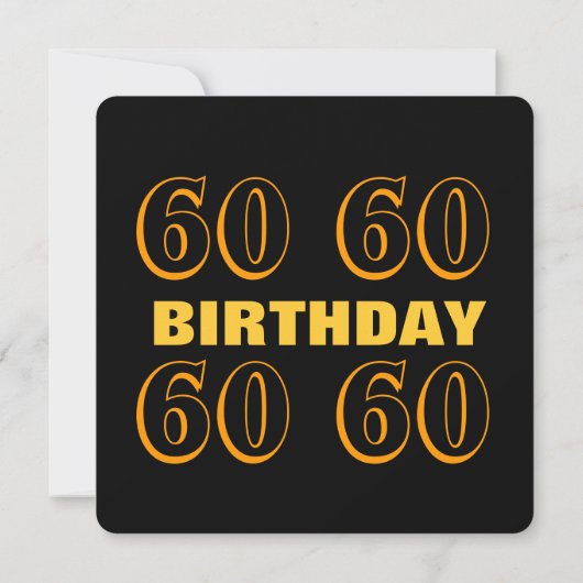 60th Birthday Black en Gold met Lace V02 Kaart (Achterkant)