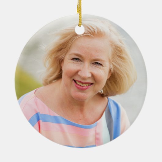 60th Birthday Black en Gold Photo Name Keepomwille Keramisch Ornament (Achterkant)