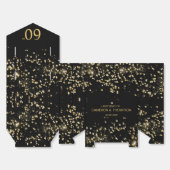 60th Birthday  Black & Gold Confetti Personalized Bedankdoosjes (Ongevouwen)