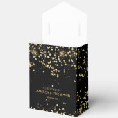 60th Birthday  Black & Gold Confetti Personalized Bedankdoosjes (Open)