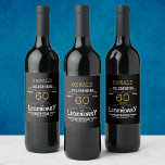 60th Birthday Black Gold Legendary Funny Wijn Etiket<br><div class="desc">Een gepersonaliseerd elegant 60e verjaardag wijnflesetiket dat gemakkelijk is aan te passen voor die speciale verjaardagsfeestgelegenheid.</div>