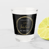 60th Birthday Black Gold Personalized Party Favor Shot Glas (Voorkant)