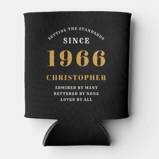 60th Birthday Black Gold With Photo Blikjeskoeler (Voorkant)