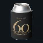 60th Birthday Blikjeskoeler<br><div class="desc">De 60ste verjaardag koelbox in zwart-wit en goud.</div>