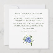 60th Birthday Blue Hydrangeas Card Request Kaart (Achterkant)