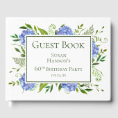 60th Birthday Blue Hydrangeas Gastenboek (Voorkant)
