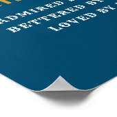 60th Birthday Born 1963 Add Name Blue Gold Poster (Hoek)