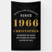 60th Birthday Born 1966 Add Name Black Gold Spandoek (Verticaal)