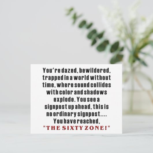 60th Birthday Briefkaart (Staand voorkant)