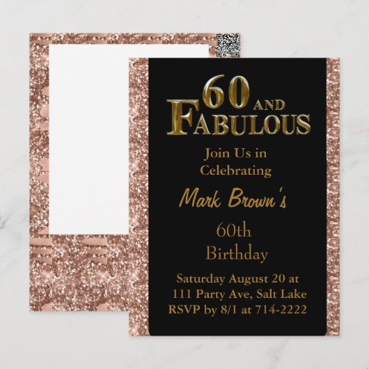 60th Birthday Briefkaart (Voorkant / Achterkant)