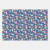 60th Birthday Cake Cadeaus Ballonnen Blauw Inpakpapier Vel (Voorkant 2)