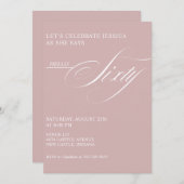 60th Birthday Caligraphy Modern Elegant Kaart (Voorkant / Achterkant)