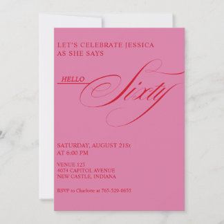 60th Birthday Caligraphy Modern Elegant Kaart