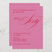 60th Birthday Caligraphy Modern Elegant Kaart (Voorkant / Achterkant)