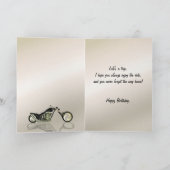 60th Birthday card with a motorbike girl Kaart (Binnen)