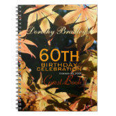 60th Birthday Celebration Autumn Custom Guest Book Notitieboek (Voorkant)